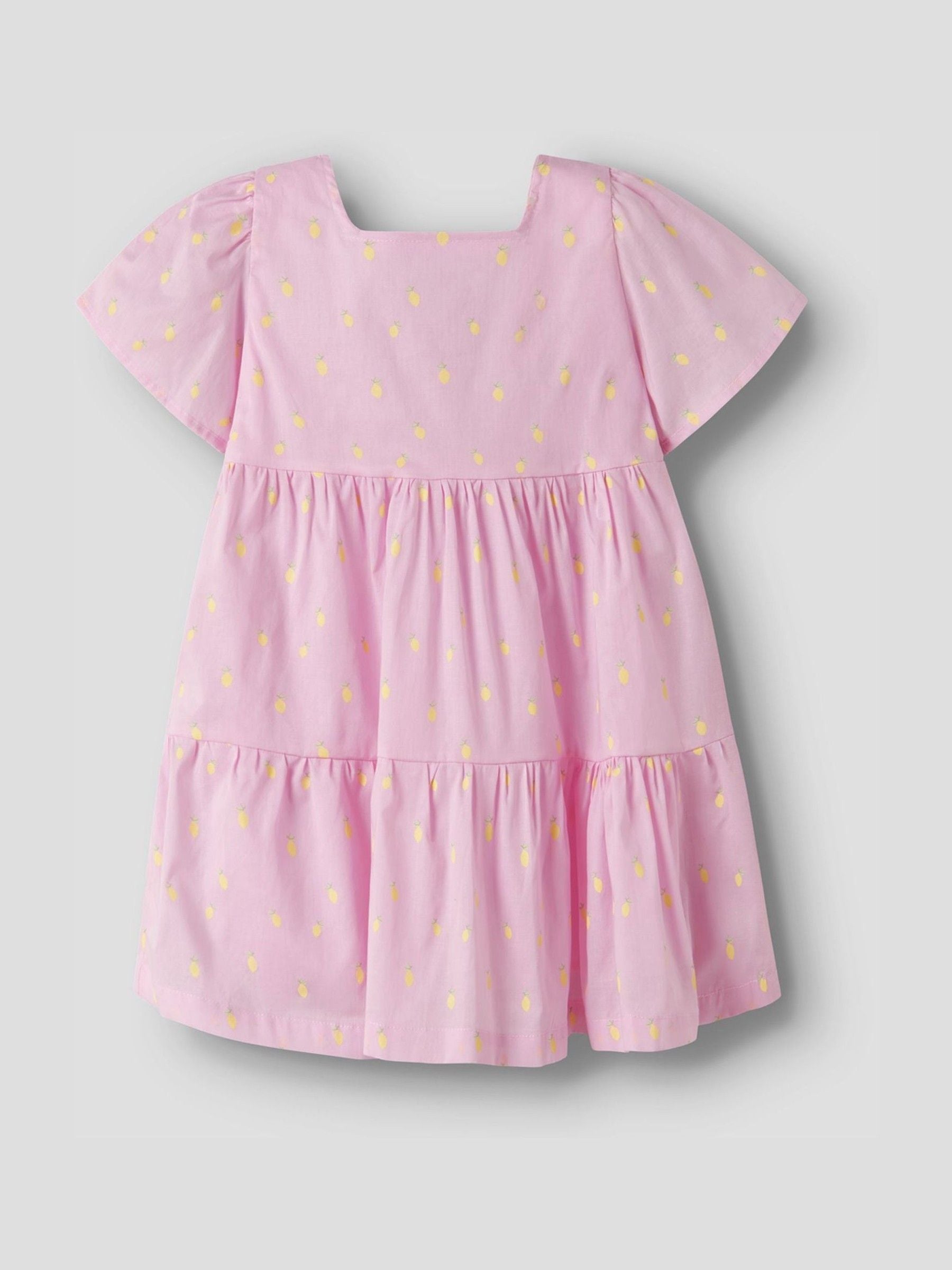 Name It Pink Short Sleeve Lemon Print Dress image 3