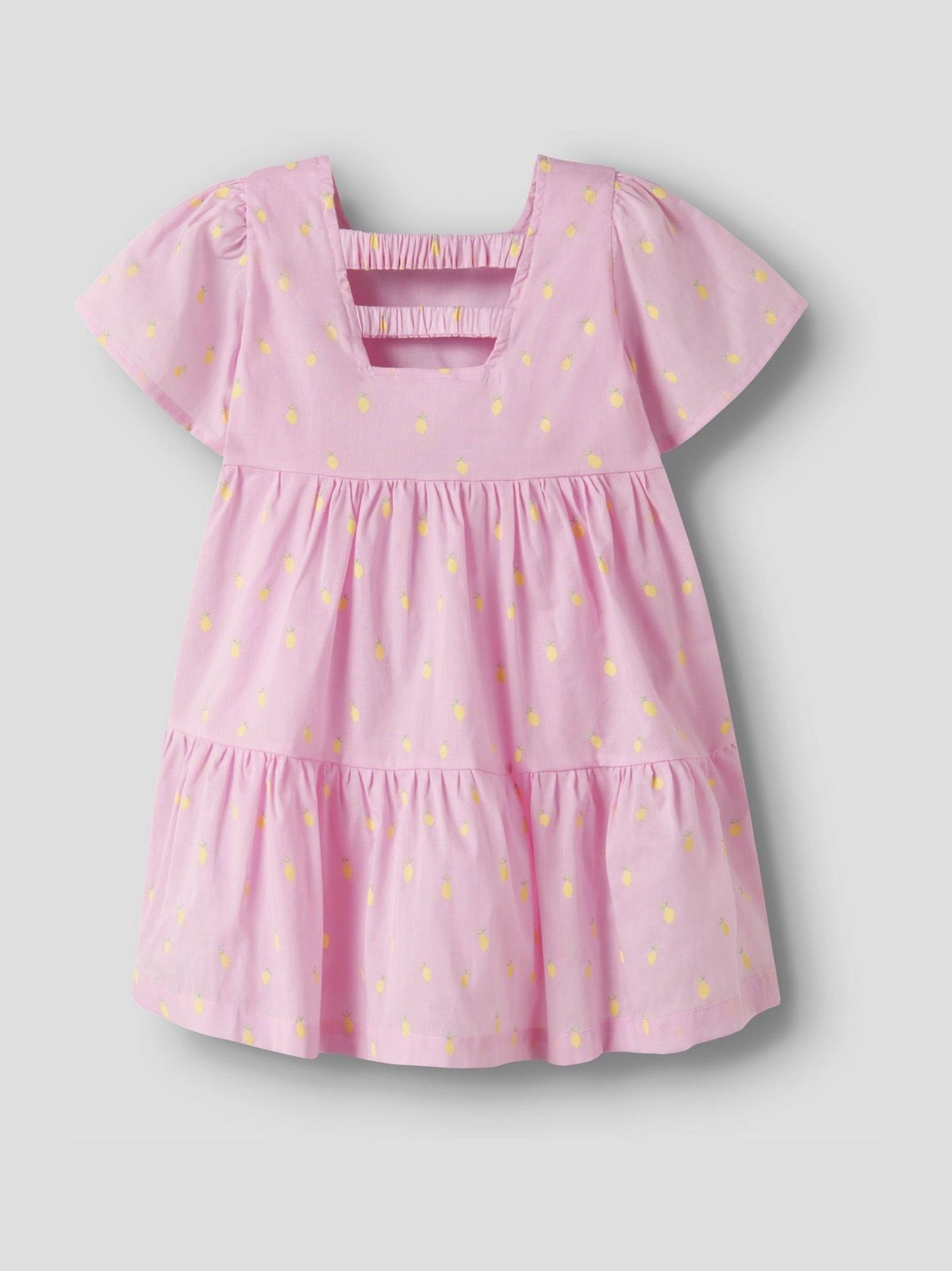 Name It Pink Short Sleeve Lemon Print Dress image 4
