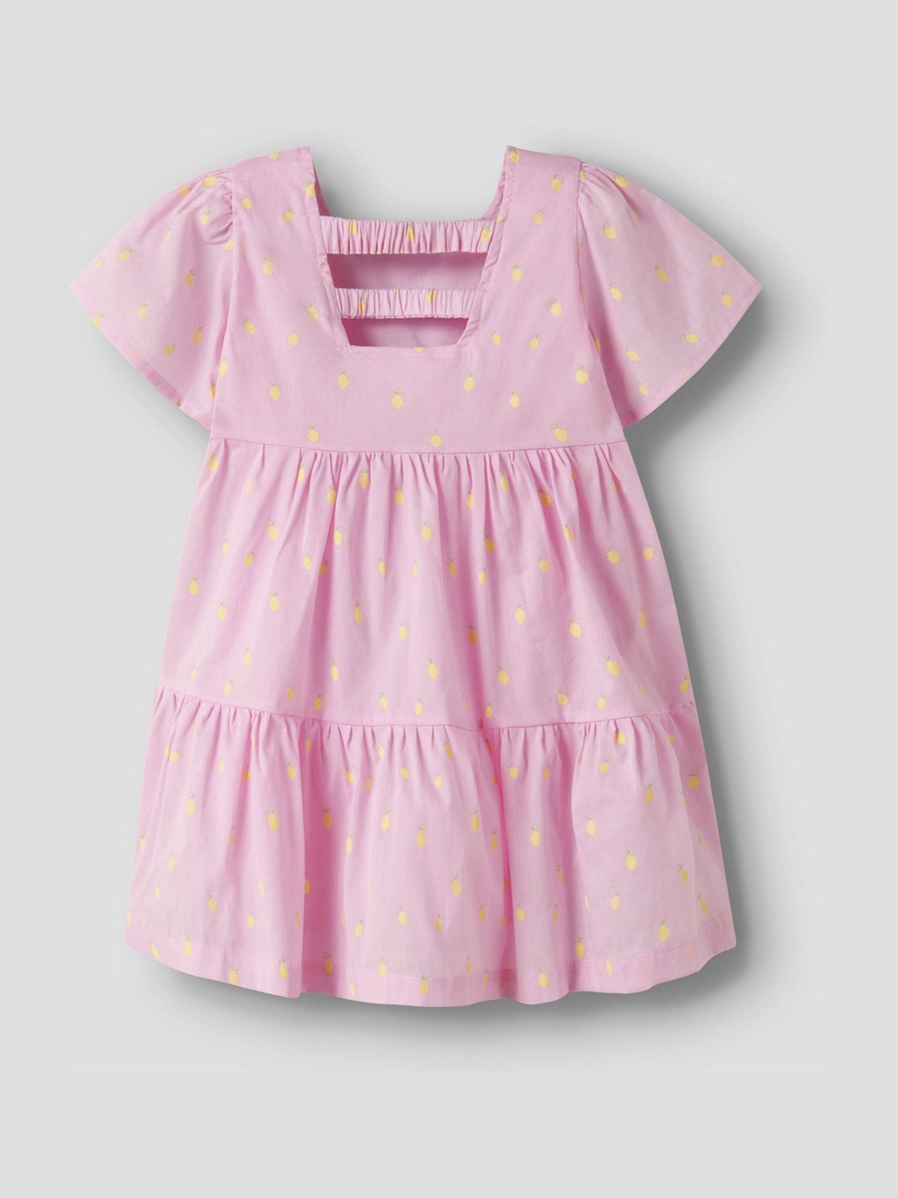 Name It Pink Short Sleeve Lemon Print Dress image 4