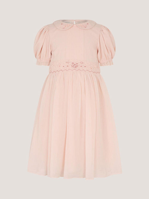 Monsoon Pink Romee Puff Sleeve Embroidered Party Dress image 1