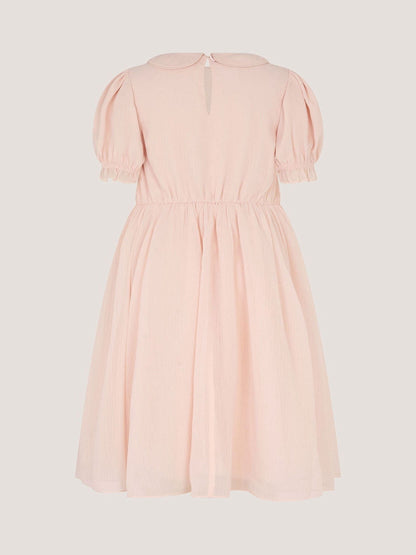 Monsoon Pink Romee Puff Sleeve Embroidered Party Dress image 2