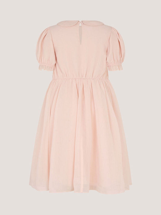 Monsoon Pink Romee Puff Sleeve Embroidered Party Dress image 2