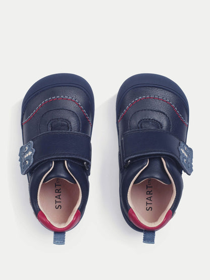 Start Rite Navy Dinosaur Tread Baby Barefoot-Friendly Scuff Resistant Rip-tape Leather Baby Shoes image 2