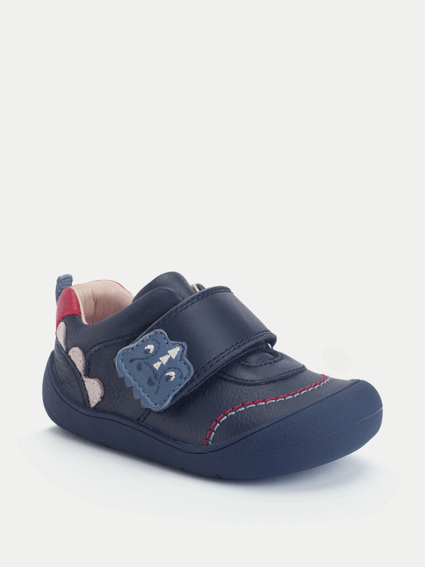 Start Rite Navy Dinosaur Tread Baby Barefoot-Friendly Scuff Resistant Rip-tape Leather Baby Shoes image 3
