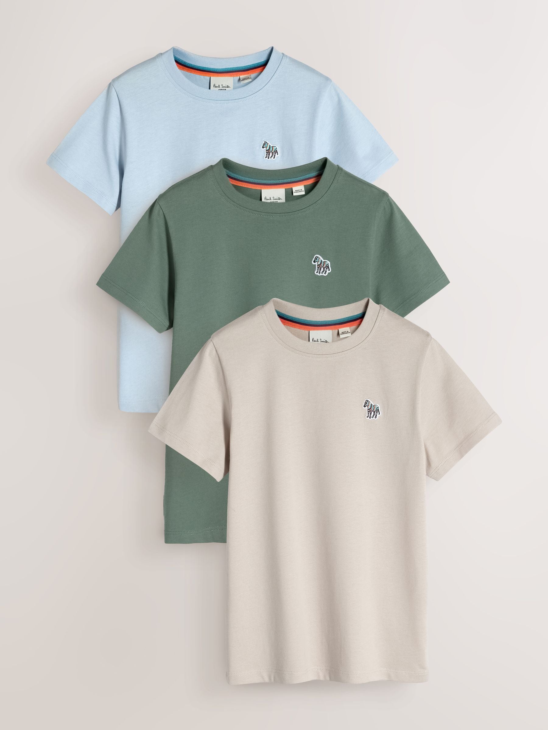 Dsiney Kidz - Paul Smith Junior Green/Blue/Stone Signature T-Shirts 3 Pack image 1