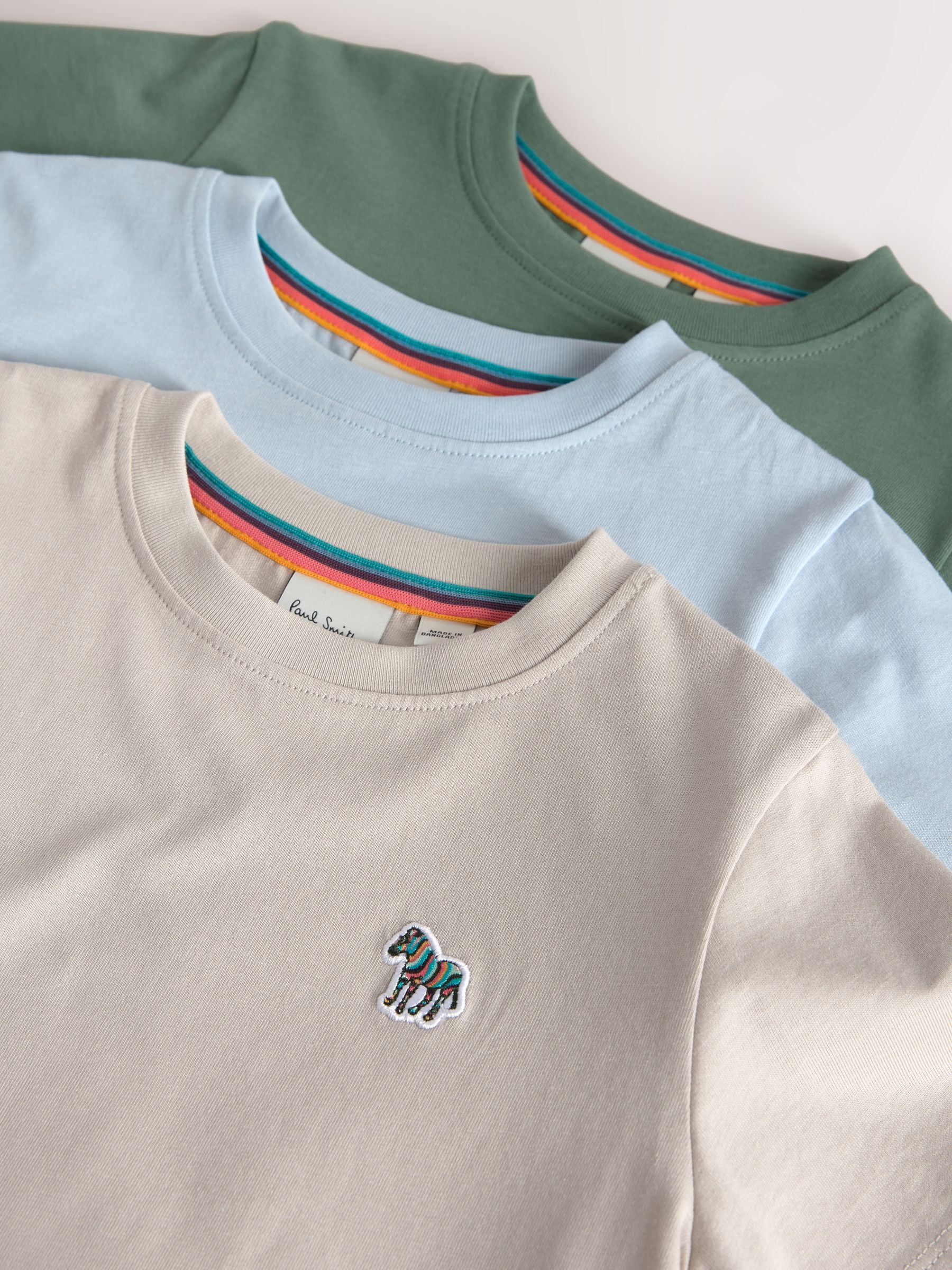 Dsiney Kidz - Paul Smith Junior Green/Blue/Stone Signature T-Shirts 3 Pack image 7