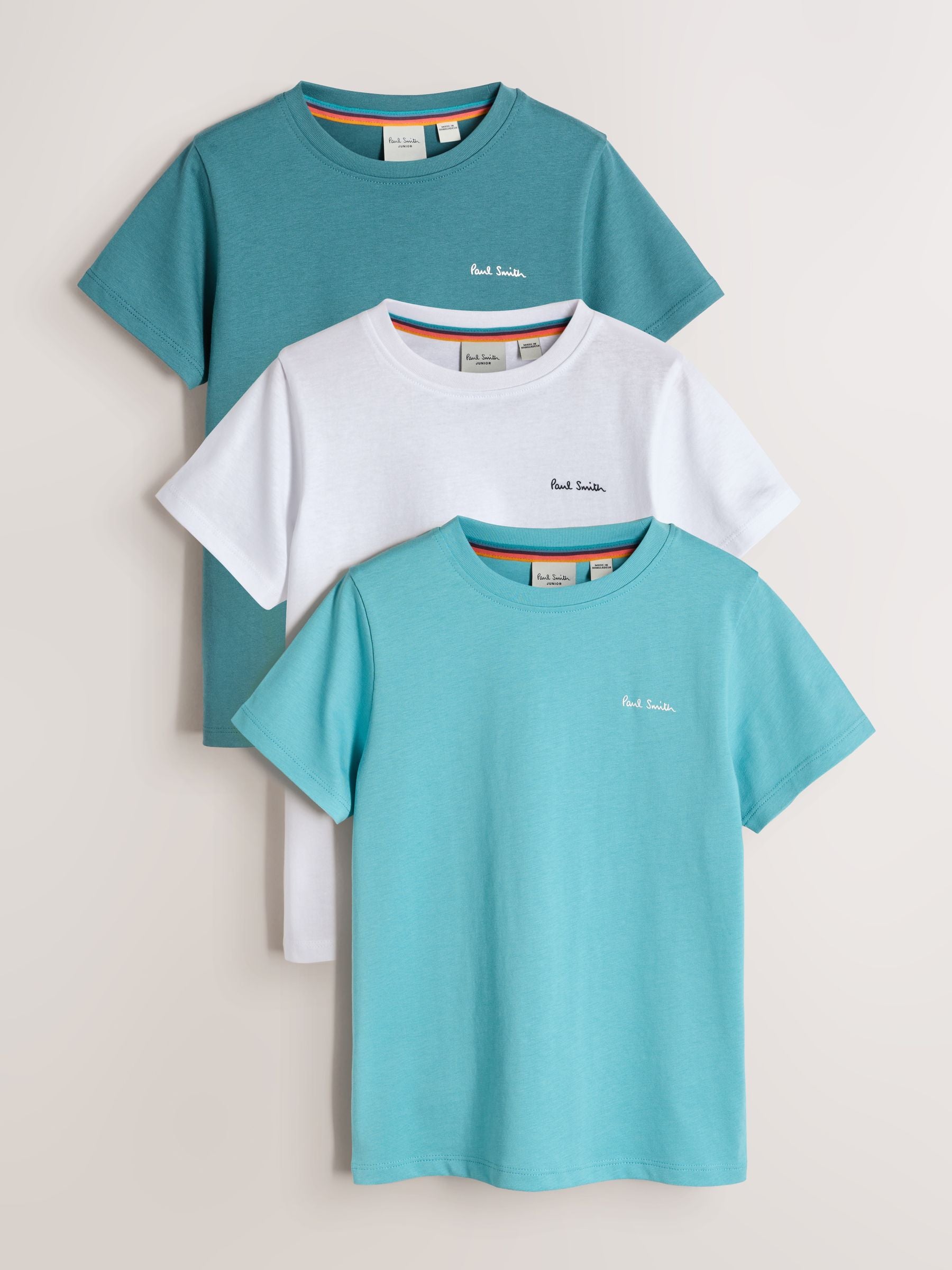 Dsiney Kidz - Paul Smith Junior Blue/White Signature T-Shirts 3 Pack image 1