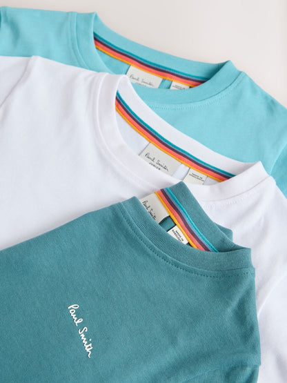 Dsiney Kidz - Paul Smith Junior Blue/White Signature T-Shirts 3 Pack image 7