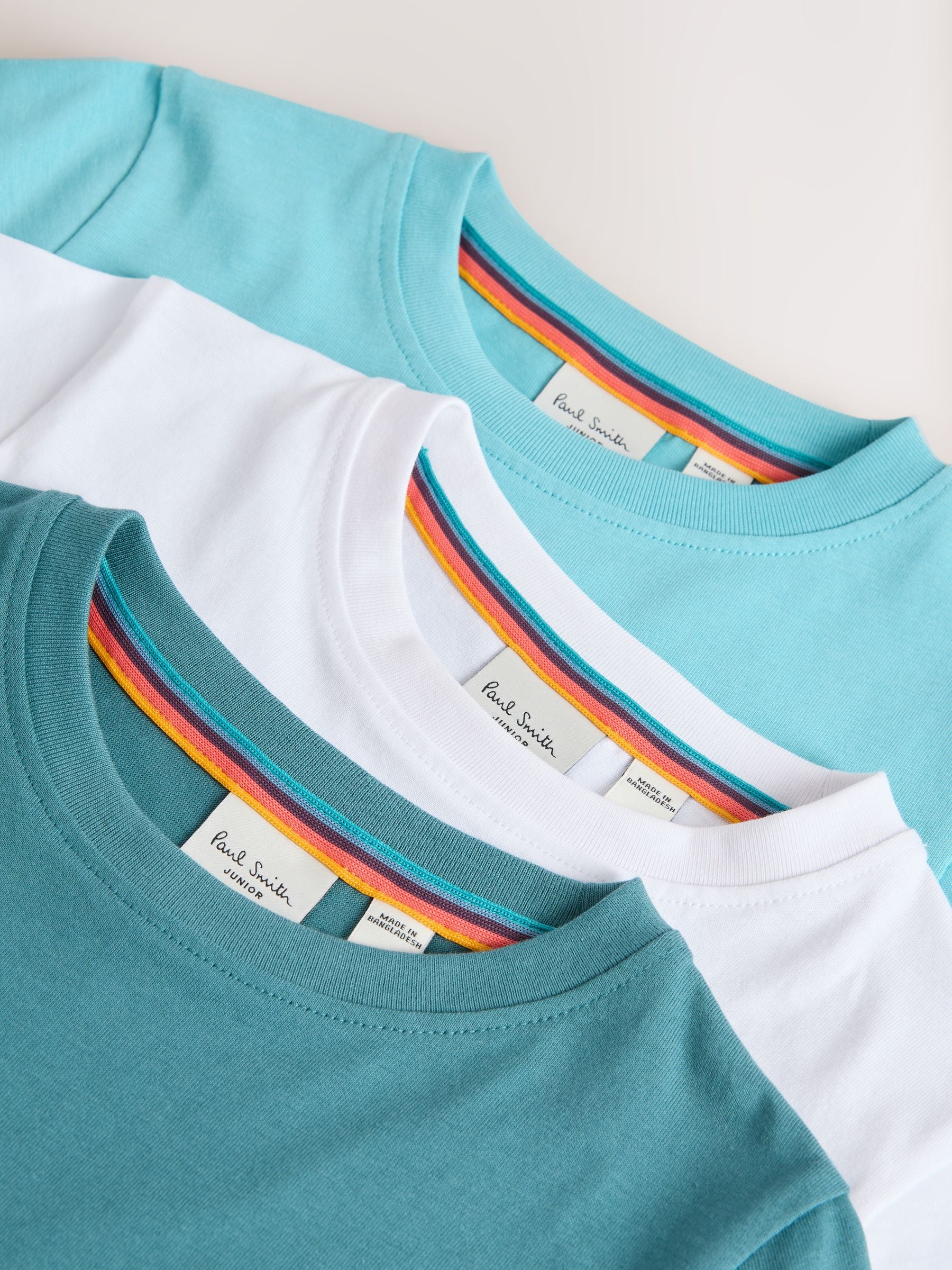 Dsiney Kidz - Paul Smith Junior Blue/White Signature T-Shirts 3 Pack image 8