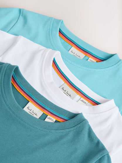 Dsiney Kidz - Paul Smith Junior Blue/White Signature T-Shirts 3 Pack image 8