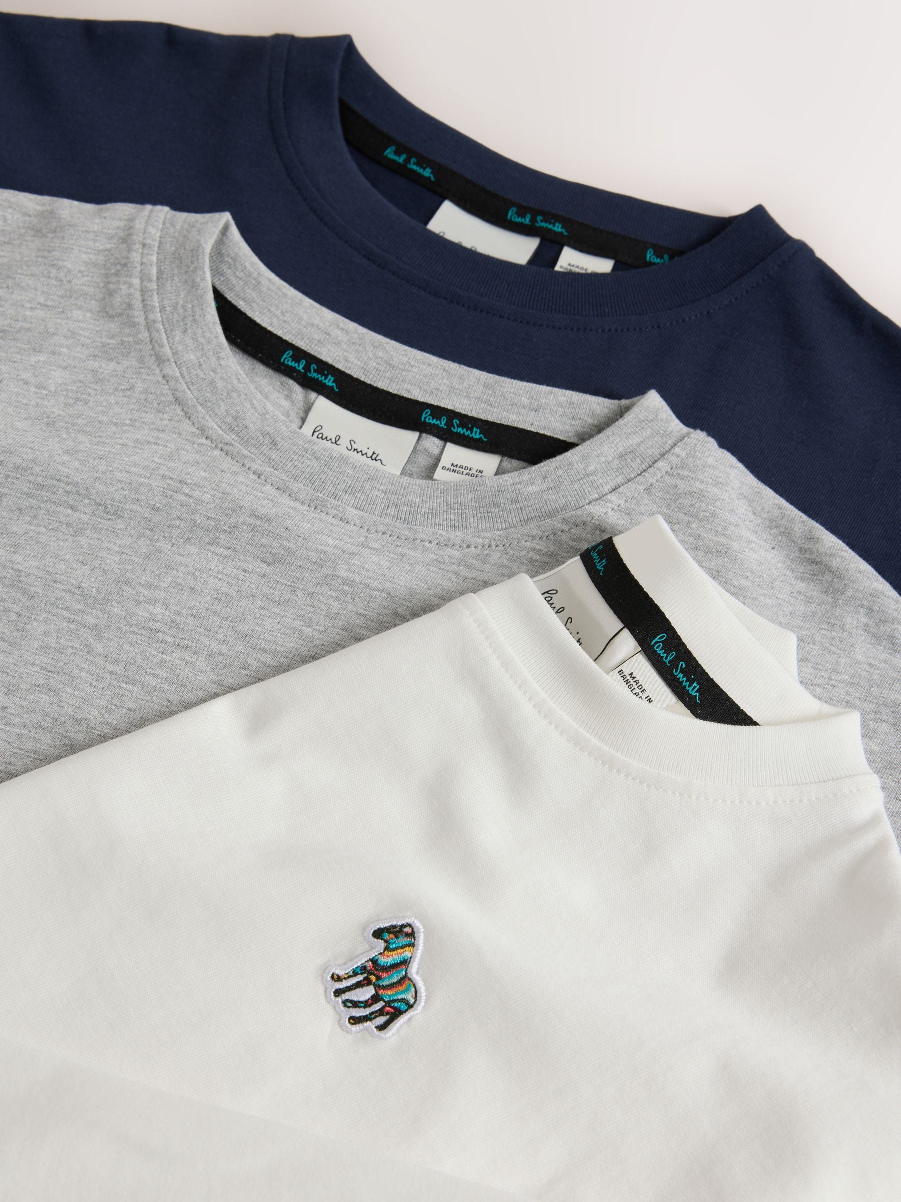 Dsiney Kidz - Paul Smith Junior Black/Grey/White Signature Long Sleeve T-Shirts 3 Pack image 7