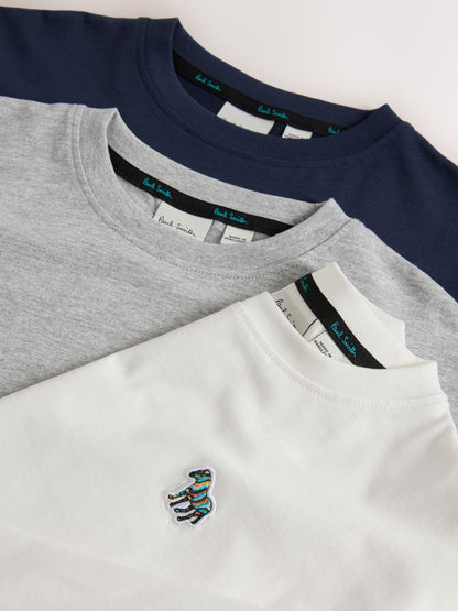 Dsiney Kidz - Paul Smith Junior Black/Grey/White Signature Long Sleeve T-Shirts 3 Pack image 7