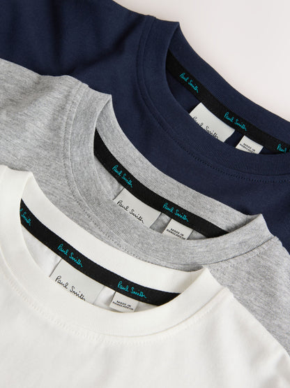 Dsiney Kidz - Paul Smith Junior Black/Grey/White Signature Long Sleeve T-Shirts 3 Pack image 8