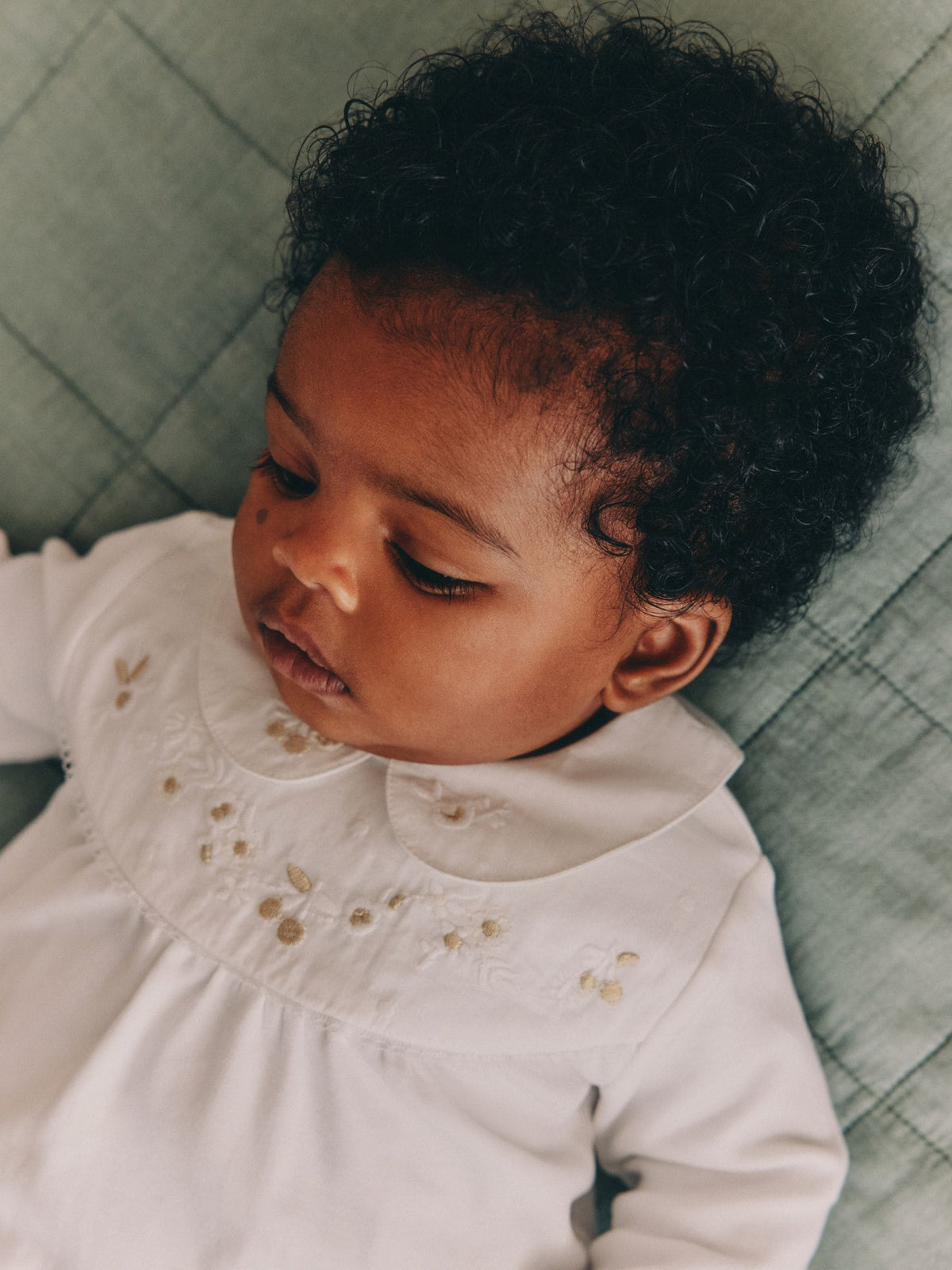 White Occasion Collared Baby Sleepsuit (0mths-2yrs) - image 2