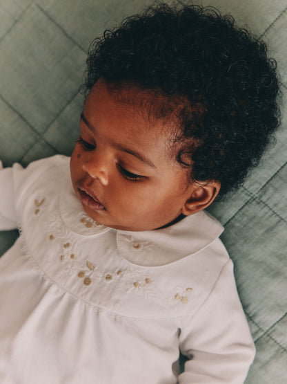 White Occasion Collared Baby Sleepsuit (0mths-2yrs) - image 2
