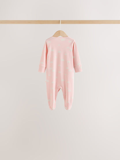 Ecru/Pink Cloud Baby Sleepsuit 7 Pack (0mths-3yrs) - image 10