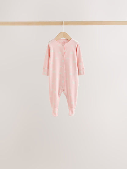 Ecru/Pink Cloud Baby Sleepsuit 7 Pack (0mths-3yrs) - image 3