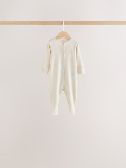 Ecru/Pink Cloud Baby Sleepsuit 7 Pack (0mths-3yrs) - image 7