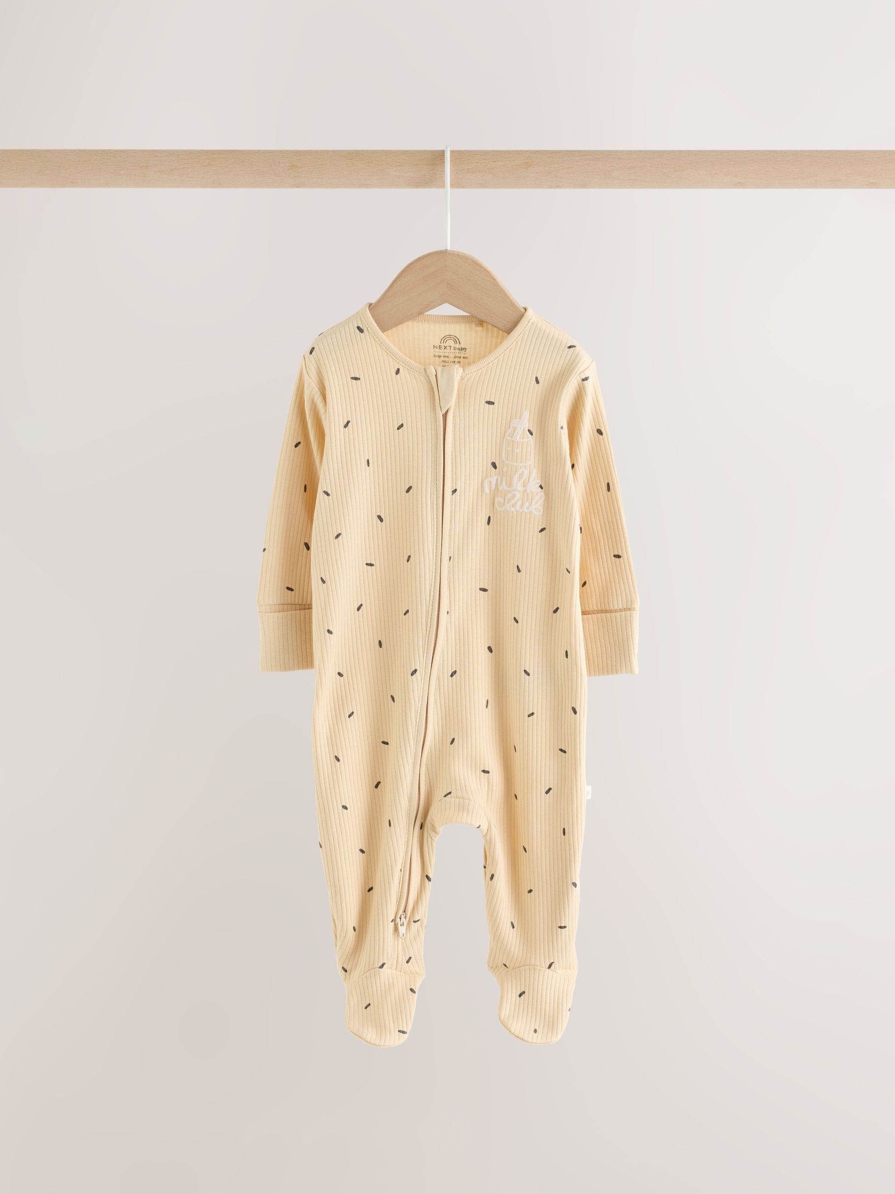 Pink Brunch Two Way Zip Baby Sleepsuits 3 Pack (0mths-3yrs) image 2