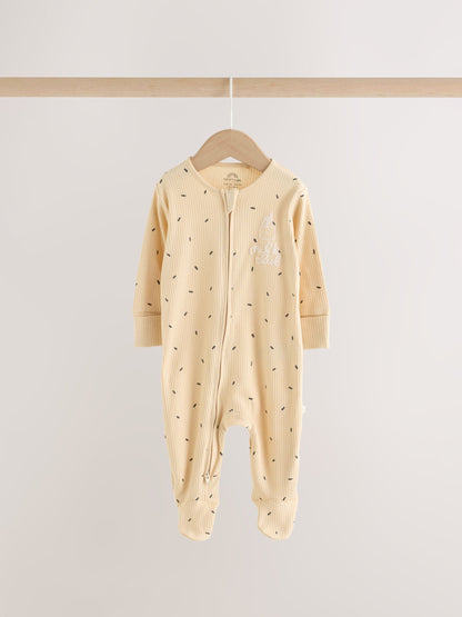 Pink Brunch Two Way Zip Baby Sleepsuits 3 Pack (0mths-3yrs) image 2