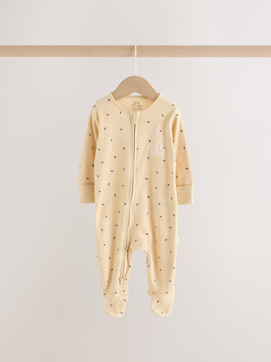 Pink Brunch Two Way Zip Baby Sleepsuits 3 Pack (0mths-3yrs) image 2