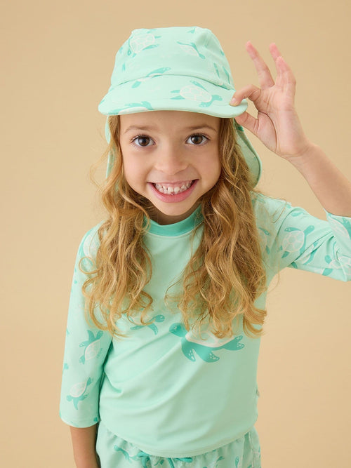 MORI Green Sun & Swim Hat with Neck Protection image 1