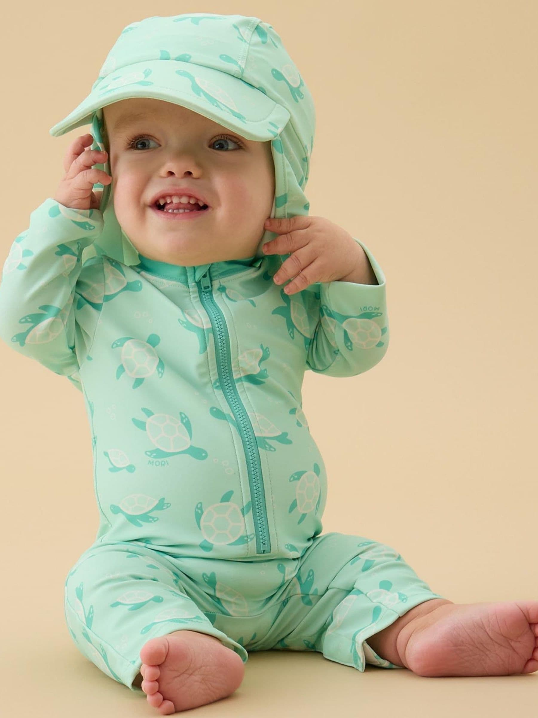 MORI Green Sun & Swim Hat with Neck Protection image 2