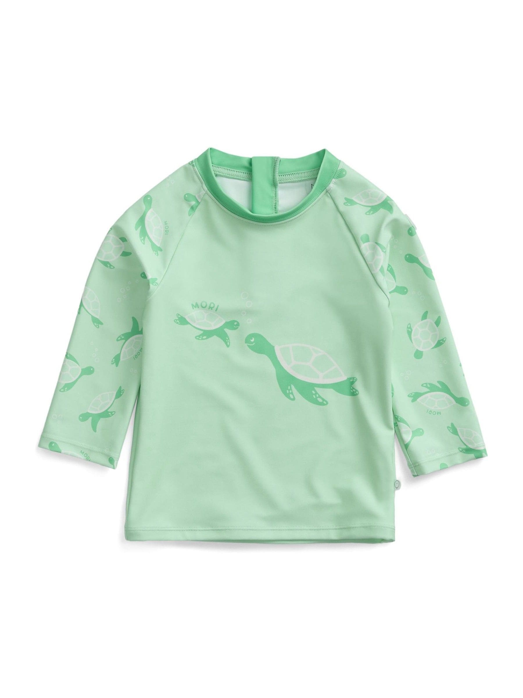 MORI Green Sea Turtle Sun Safe Long Sleeve Rash Vest Swim Top image 4