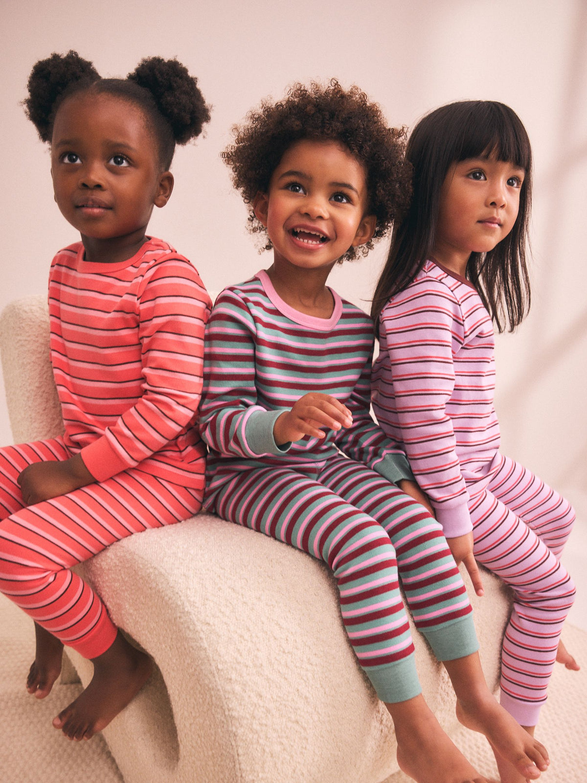 Purple/Pink Striped Snuggle Pyjamas 3 Pack (9mths-12yrs) - image 1