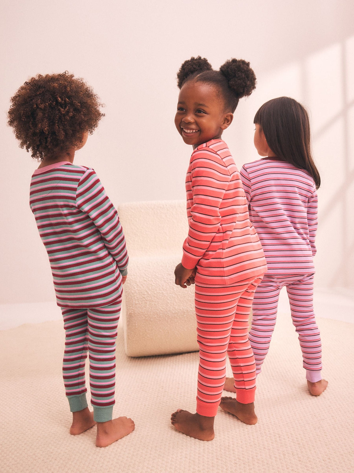 Purple/Pink Striped Snuggle Pyjamas 3 Pack (9mths-12yrs) - image 3