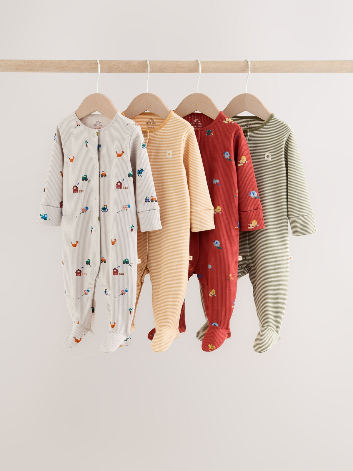 Red White Character Sleepsuits 4 Pack (0mths-2yrs) - image 1