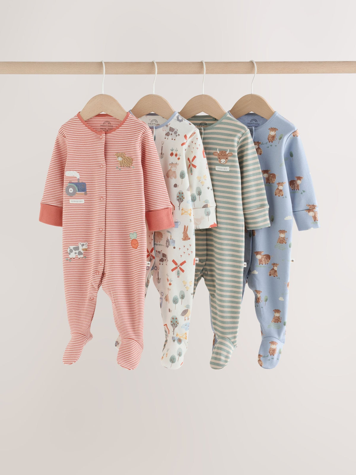 Green Farm Hamish Sleepsuits 4 Pack (0mths-2yrs) - image 1