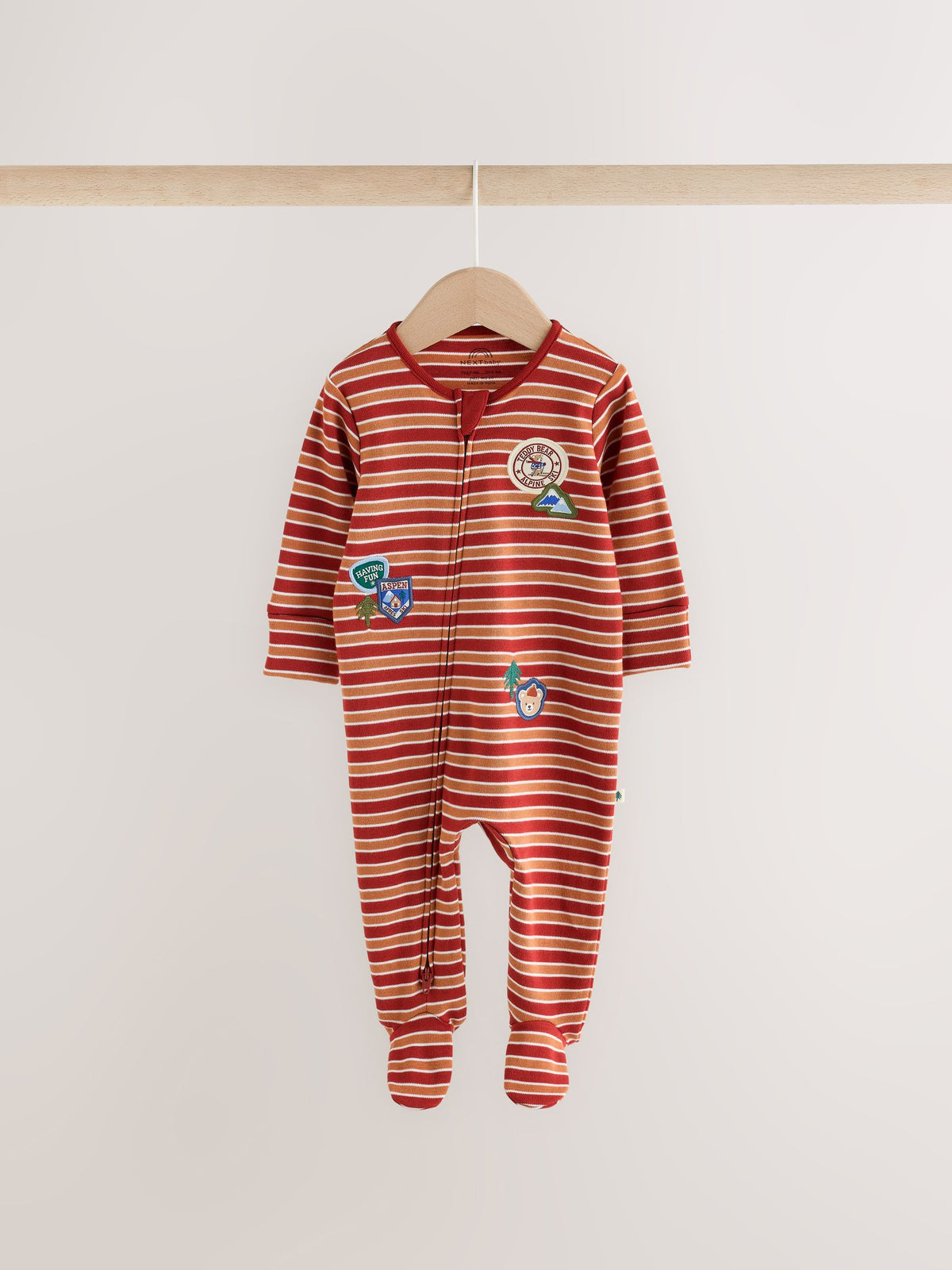 Blue Skiing Teddy Bear Two Way Zip Baby Sleepsuits 4 Pack (0mths-2yrs) - image 4