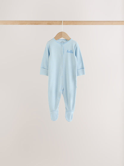 Pale Blue Cloud Sleepsuits 7 Pack (0mths-2yrs) - image 4
