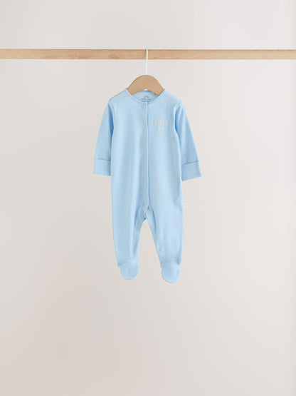 Pale Blue Cloud Sleepsuits 7 Pack (0mths-2yrs) - image 7