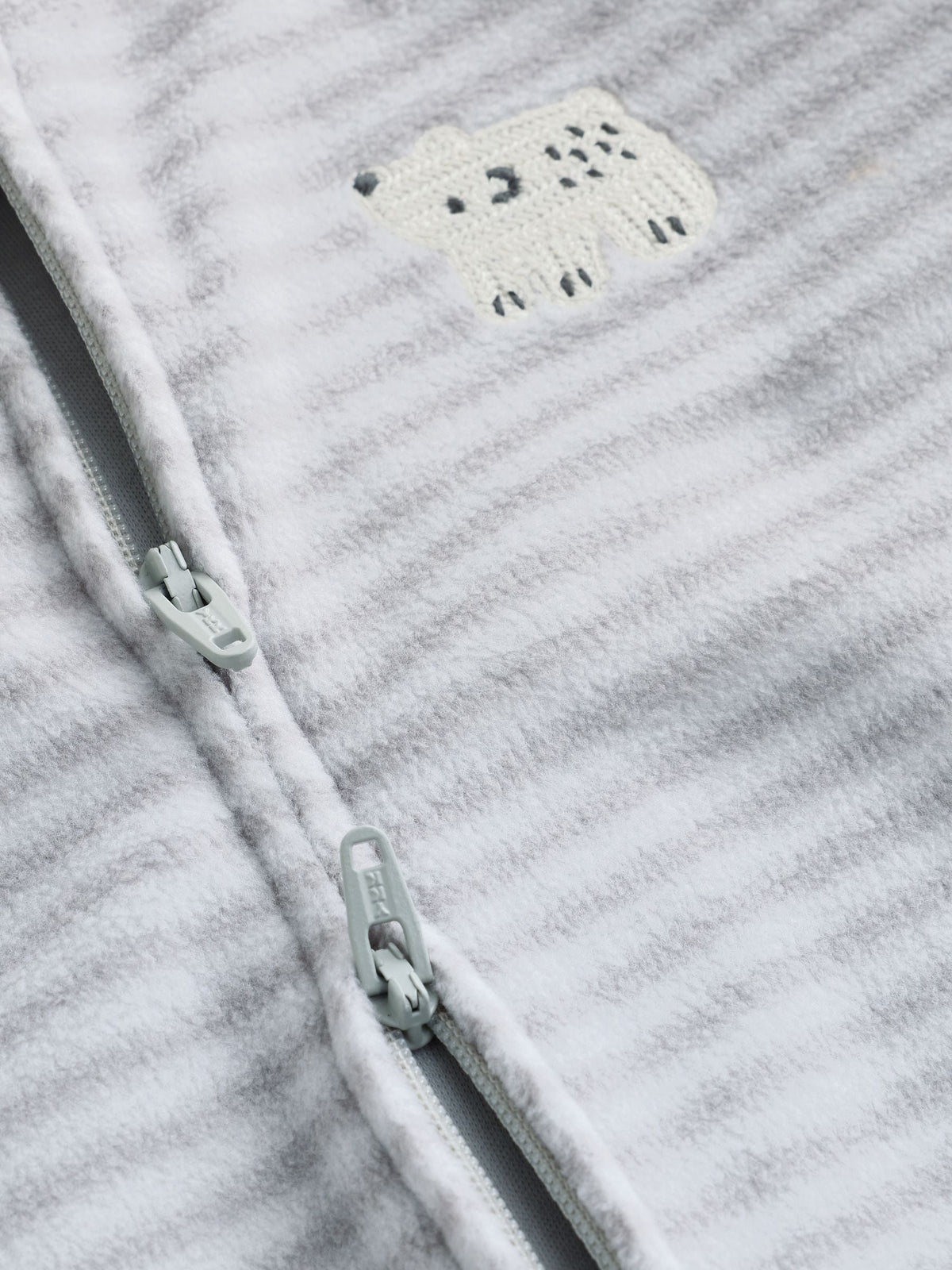 Grey Polar Bear Micro Fleece Two Way Zip Sleepsuits 2 Pack - image 11