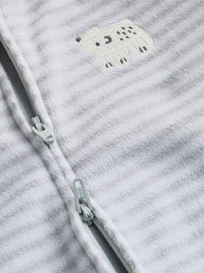 Grey Polar Bear Micro Fleece Two Way Zip Sleepsuits 2 Pack - image 11