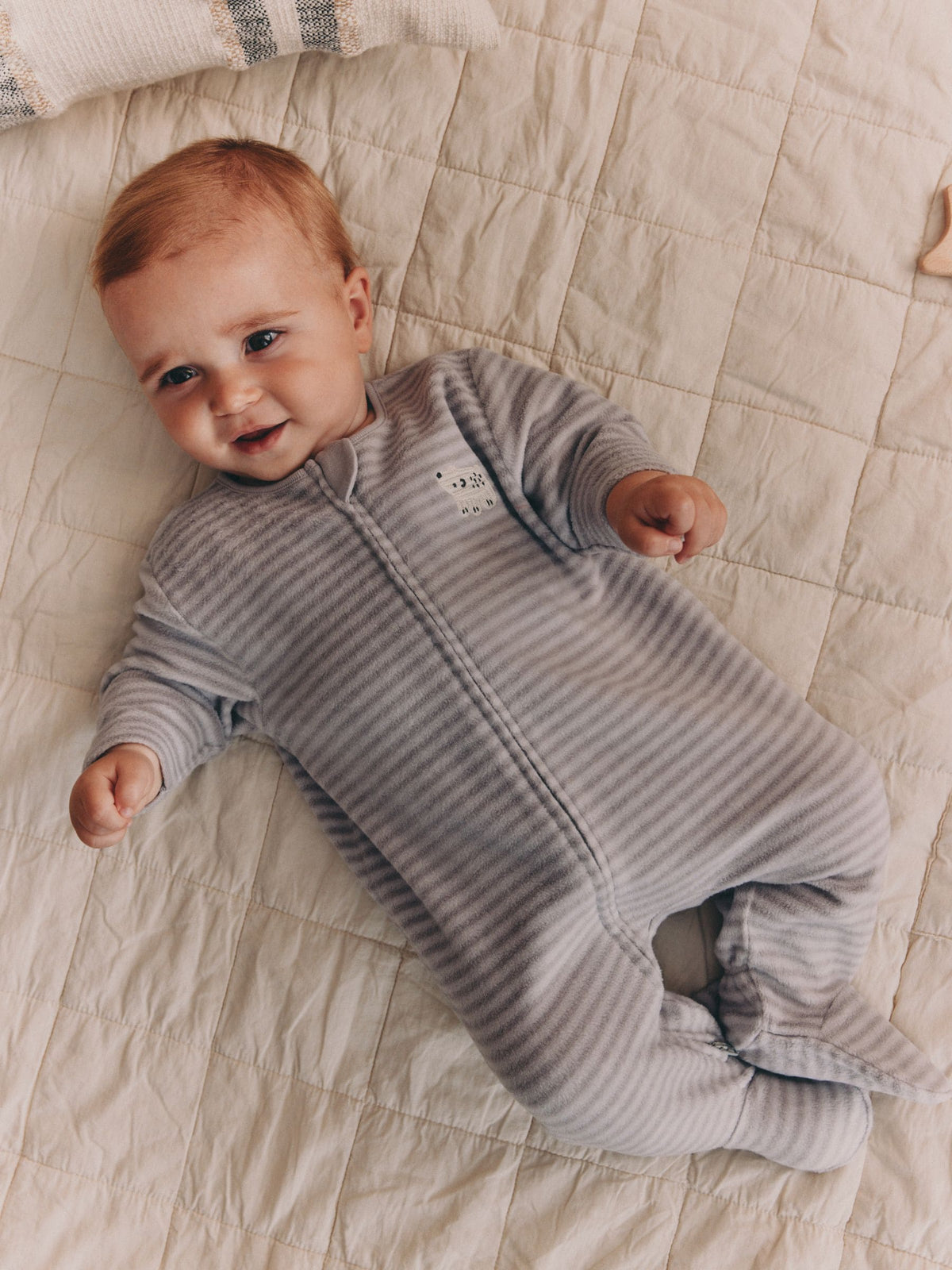 Grey Polar Bear Micro Fleece Two Way Zip Sleepsuits 2 Pack - image 2