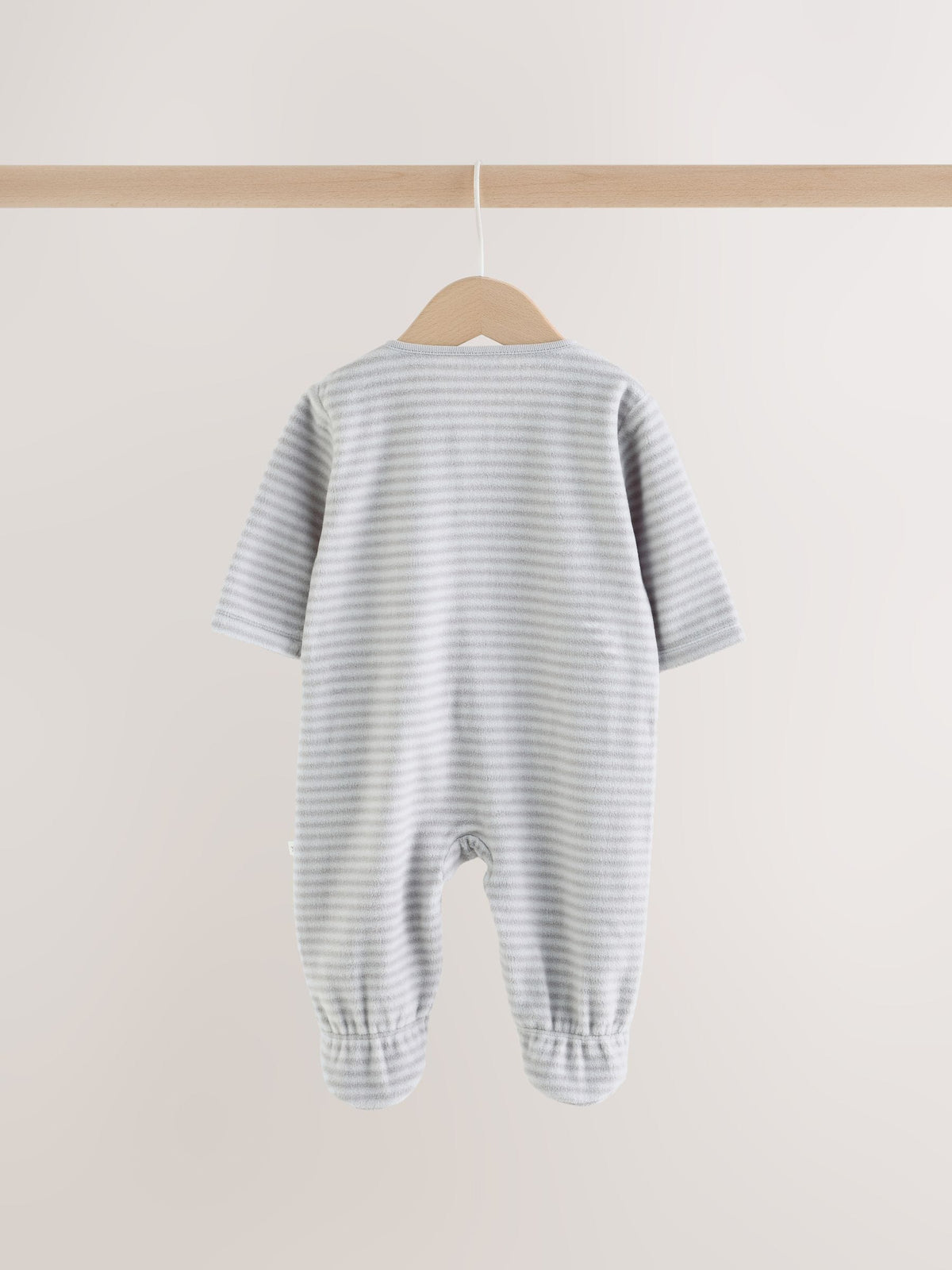 Grey Polar Bear Micro Fleece Two Way Zip Sleepsuits 2 Pack - image 9
