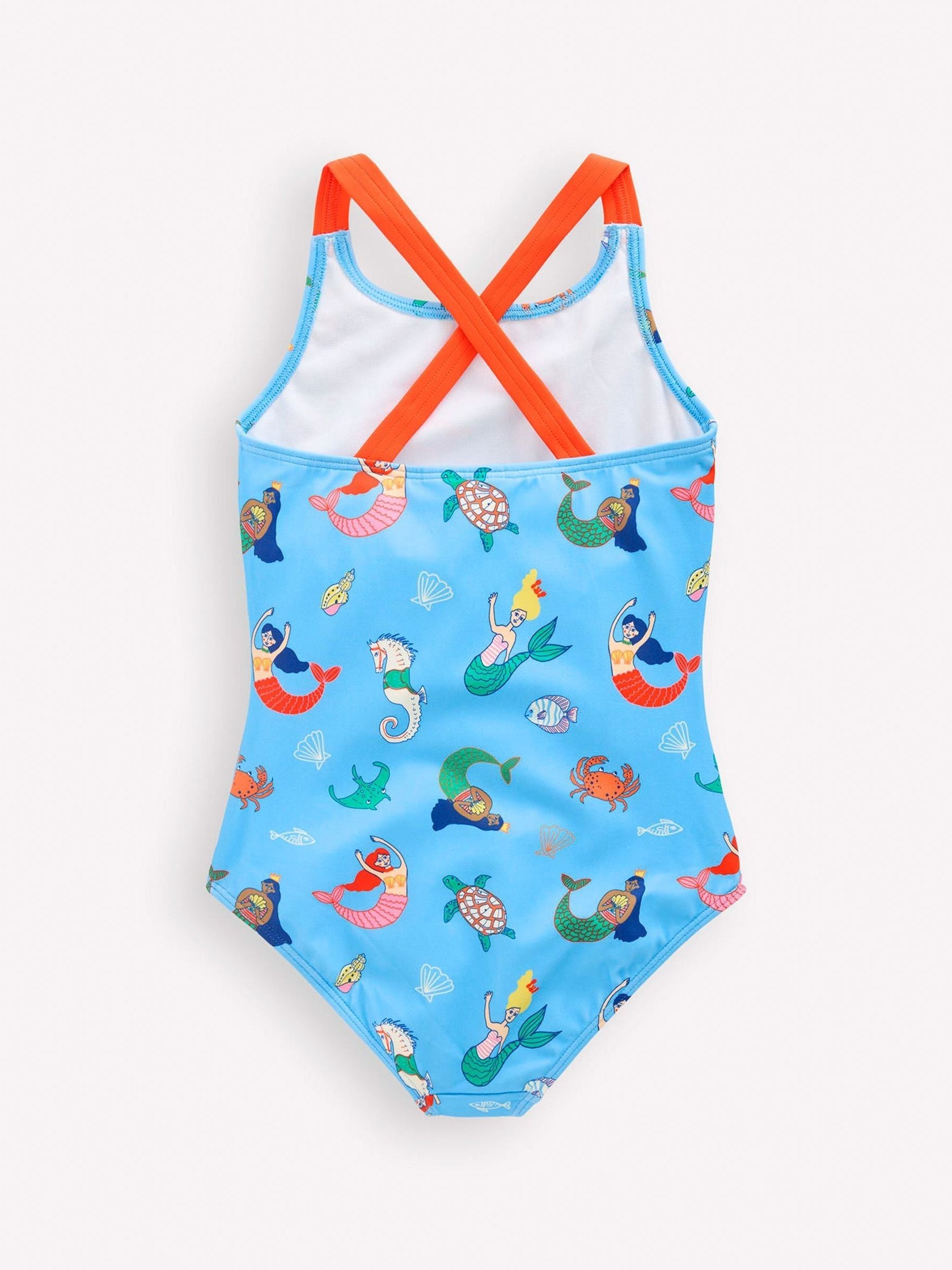 Boden Blue Cross-Back Printed Swimsuit image 2
