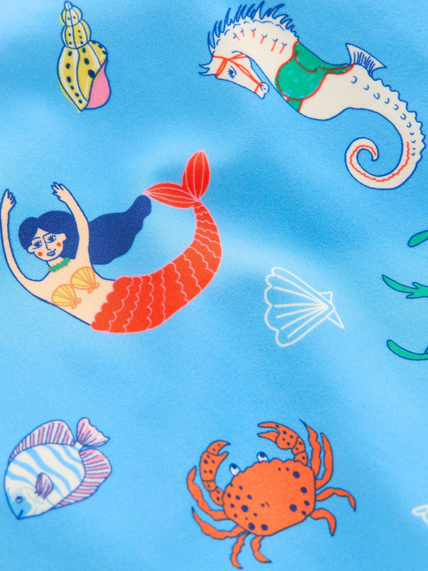 Boden Blue Cross-Back Printed Swimsuit image 3