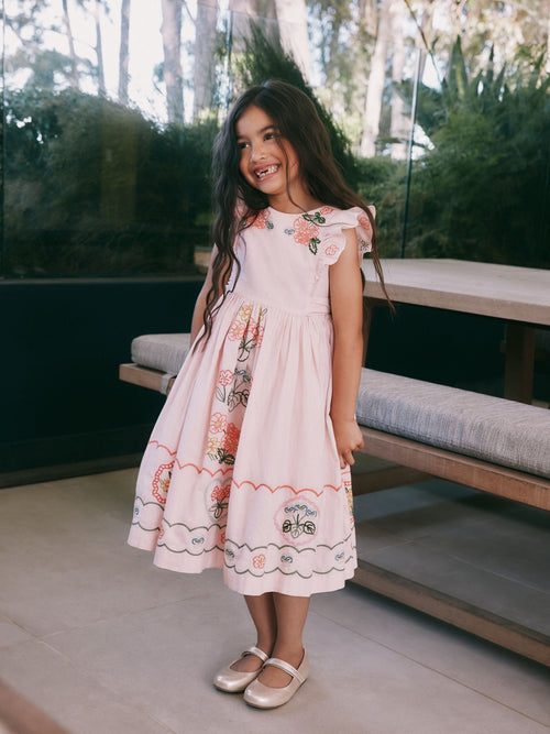 Boden Pink Bow Back Midi Dress image 1