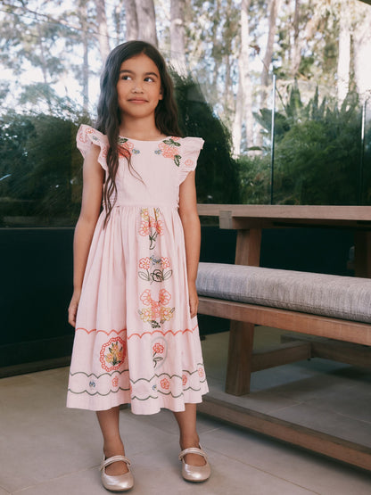Boden Pink Bow Back Midi Dress image 2