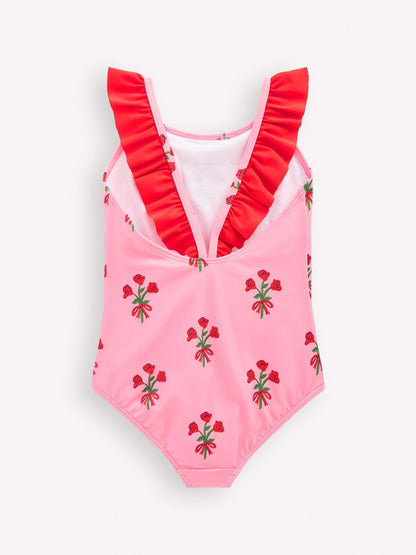 Boden Pink Hallie Frill Strap Swimsuit image 2