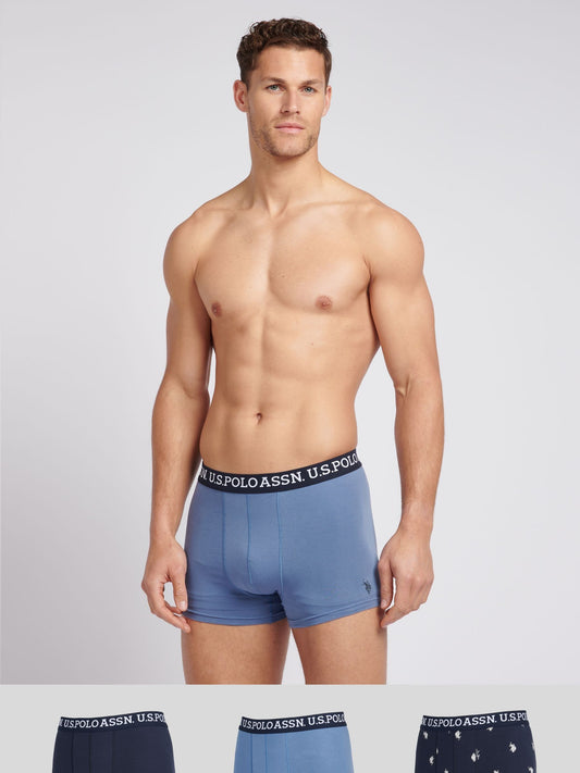 Dsiney Kidz - U.S. Polo Assn. Blue Mens Mixed Boxer Shorts 3 Pack image 1