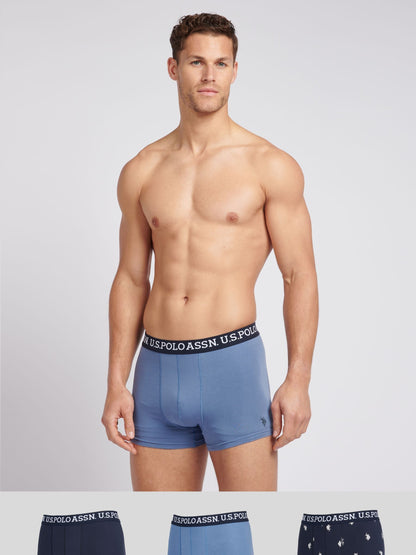 Dsiney Kidz - U.S. Polo Assn. Blue Mens Mixed Boxer Shorts 3 Pack image 1