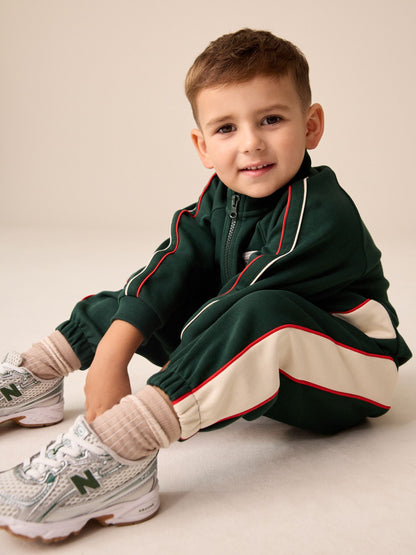 Green/White Half Zip Top and Joggers Set (3mths-7yrs) - image 4