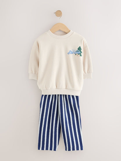 Blue Crew Neck Joggers Set (3mths-7yrs) - image 1