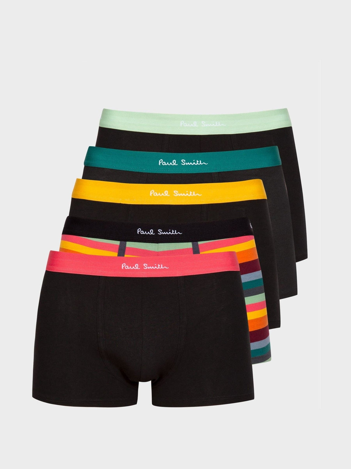 Dsiney Kidz - PS Paul Smith Black Signature Stripe Contrast Band Boxers 5 Pack image 1