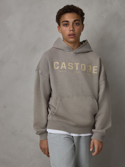Dsiney Kidz - Castore Washed Stone Logo Oversized Heavyweight Cotton Hoodie image 1